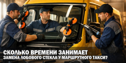Сколько времени занимает замена лобового стекла у маршрутного такси? Сколько времени занимает замена лобового стекла у маршрутного такси?